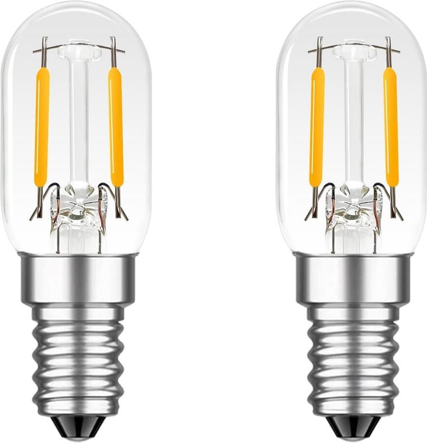 E14 LED Koel-vrieslamp 1.5W 150LM 2700K Warmwit Vervangt 15W Geschikt voor Koelkast Afzuigkap Chandelier Nachtlampje 2 Stuks