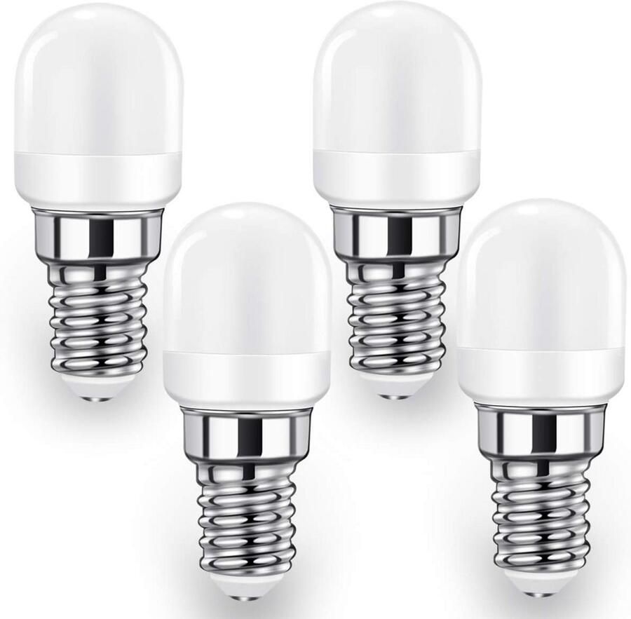 E14 LED koelkastlamp 2W Vervanging voor halogeen 20W-25W 140 lumen Koudwit 6000K Voor afzuigkap en nachtlampen 4 stuks