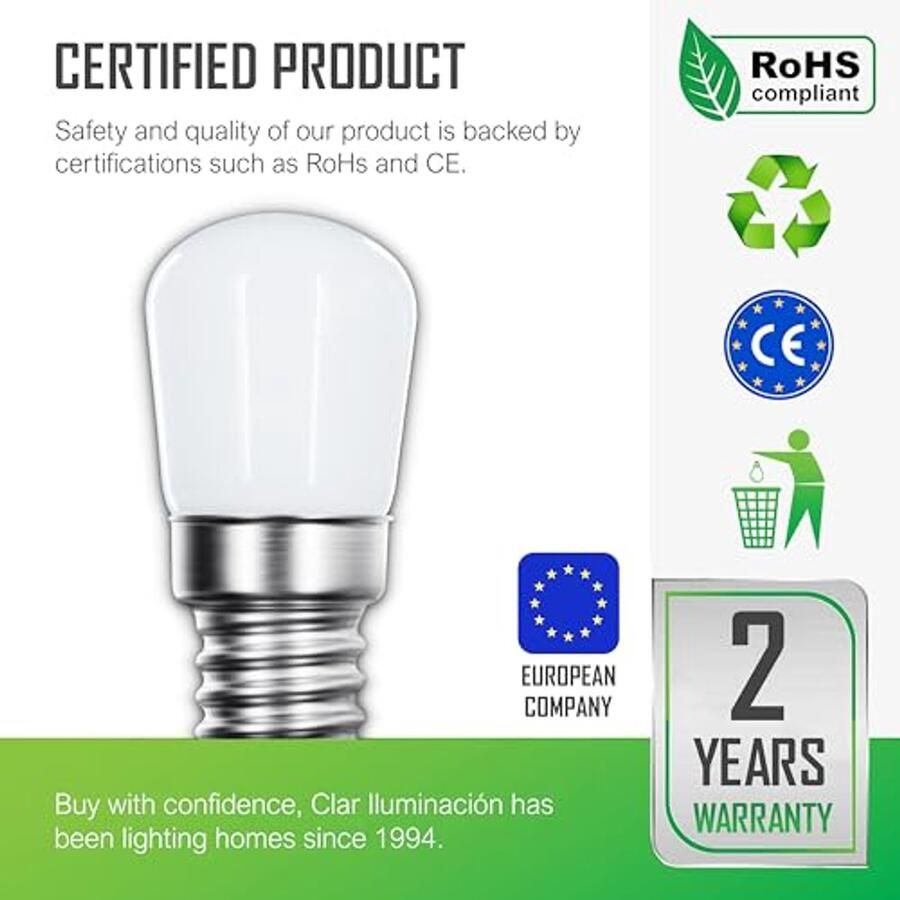 E14 LED Lamp 1.5W Koelkastlamp Afzuigkappen Lamp Zoutlamp Lamp (5 Stuks)