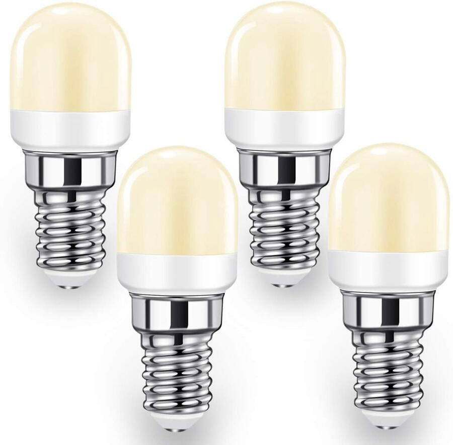 E14 LEDlampen 2W Warmwit Ideaal voor Koelkast Afzuigkap en Nachtlampje Set van 4