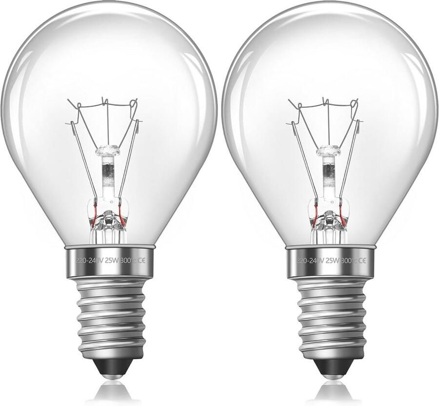 E14 Ovenlamp Dimbaar Warm Wit 2700K Klein Schroefdraad voor Fornuizen en Ovens (2 Stuks)