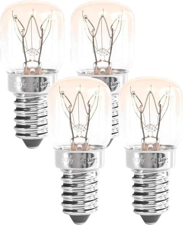 E14 Ovenlampen 4 Stuks 25W Warmwit 300°C Hittebestendig Voor Oven Sauna & Lavalamp