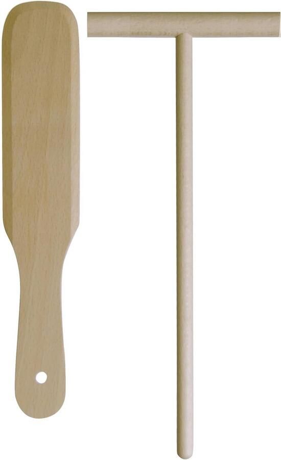 Echte Houten Pannenverdeler voor Crêpes met Spatel