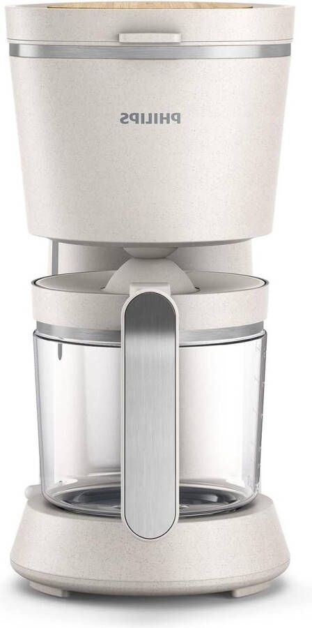 Eco Conscious Edition 12 L Glazen Kan tot 15 Kopjes Gemaakt van Gebruikt Frituurvet Zijdemat Wit Filterkoffiezetapparaat met Philips (HD5120 00)