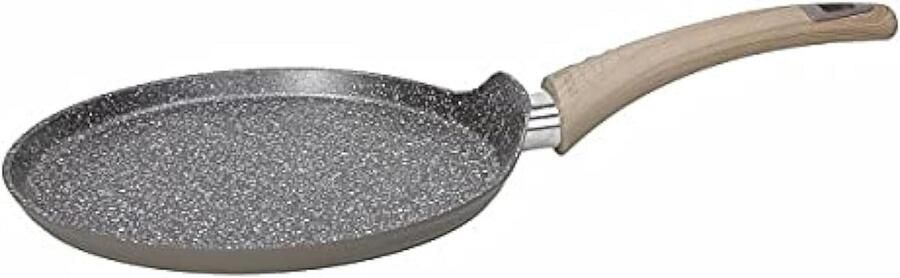 Eco crêpepan 25 cm duurzaam aluminium met antiaanbaklaag geschikt voor inductie