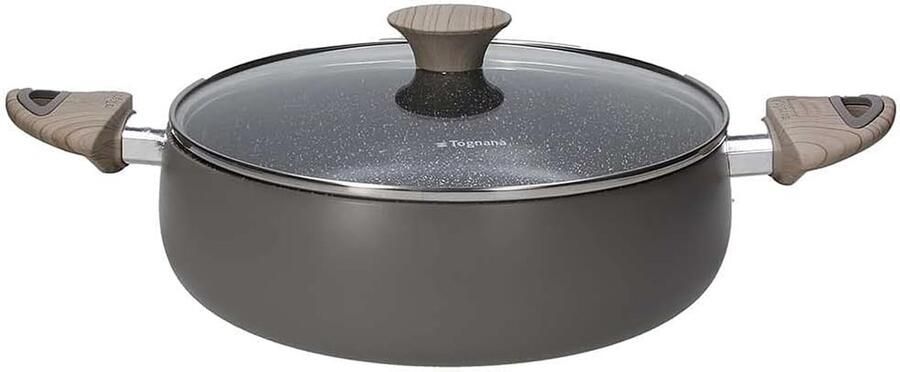 Eco Kookpan Keukenpan met deksel Gezond Koken Gerecycled aluminium 26 cm Zwart