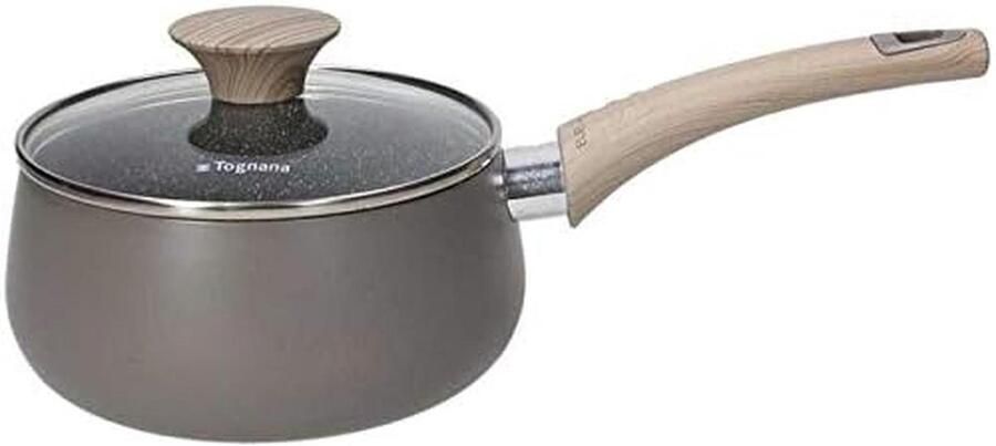Eco Steelpan Kookpan met deksel Gezond Koken Gemaakt van gerecycled aluminium 16 cm Grijs