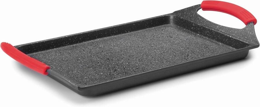 Eco Steen Grillpan Rechthoekig 33x25 cm Zwart