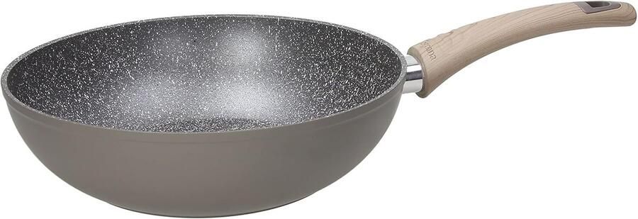 Eco Wok Koekenpan Koopman Gezond Koken Recycled Aluminium 28 cm Taupe