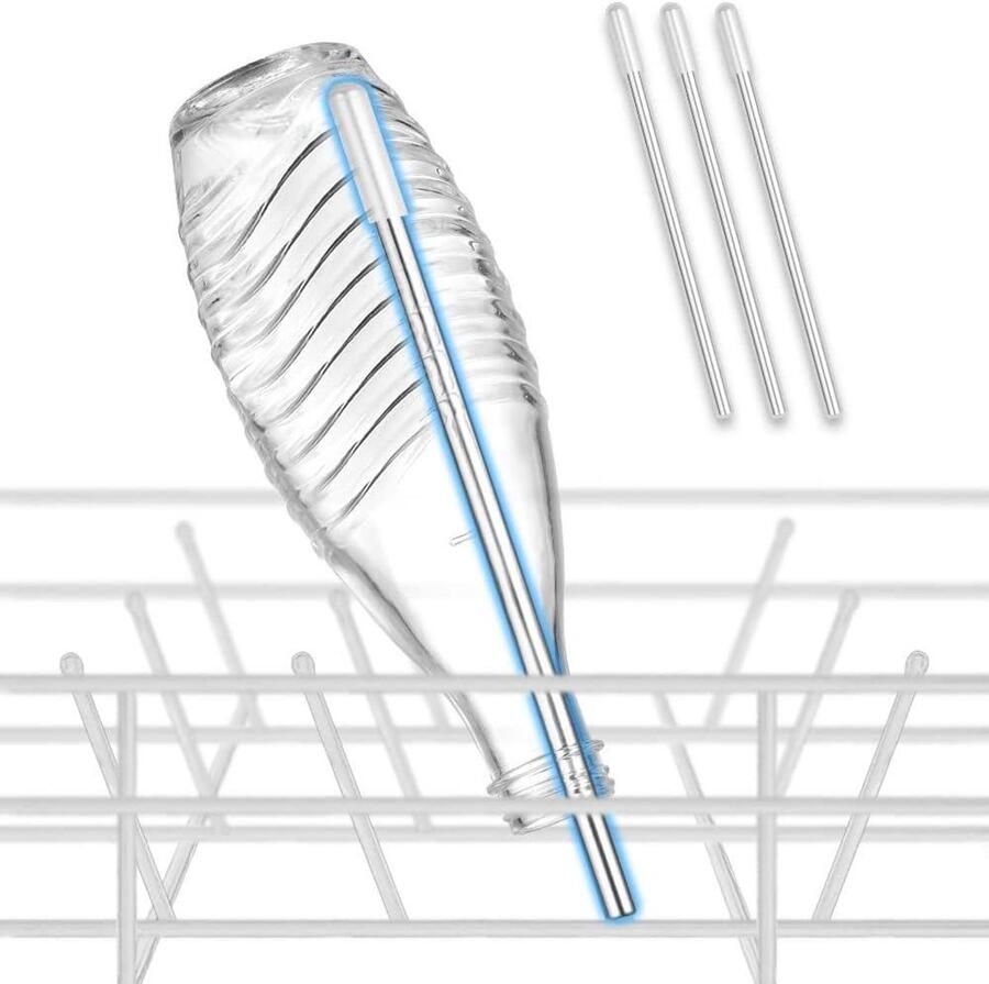 Ecooe set van 3 flessenhouders voor vaatwasser serviesmand vaatwasser inzet voor SodaStream Crystal en Duo flessenhouder met verlengde siliconen dop 26 7 cm - Foto 1