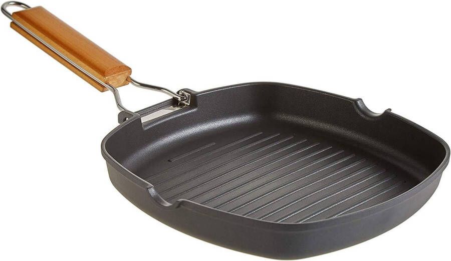 Ecostone Grillpan 20 x 20 cm Inductie Gegolfd Anti-aanbaklaag Milieuvriendelijk en Ergonomisch