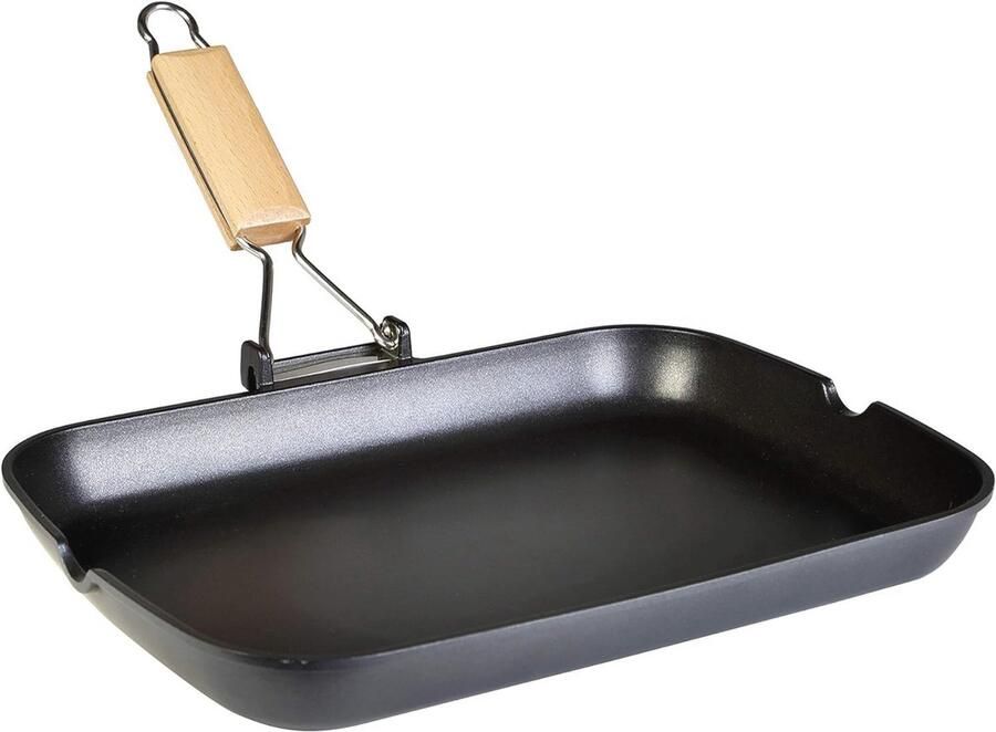 Ecostone Inductiegrill 34 x 24 cm Milieuvriendelijk en Antiaanbaklaag Geschikt voor Inductie en Alle Warmtebronnen