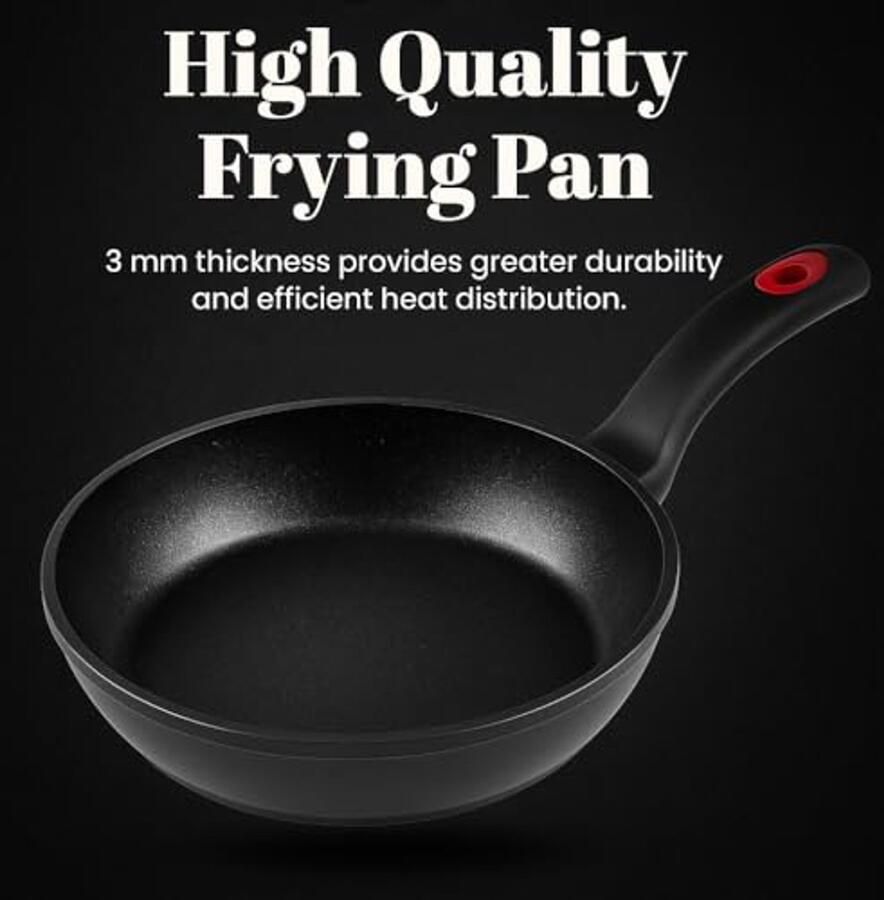 Ecostone Pan van Gesmeed Aluminium 20 cm Inductie 2 Antiaanbaklagen Milieuvriendelijk Geschikt voor Alle Keukens - Foto 2