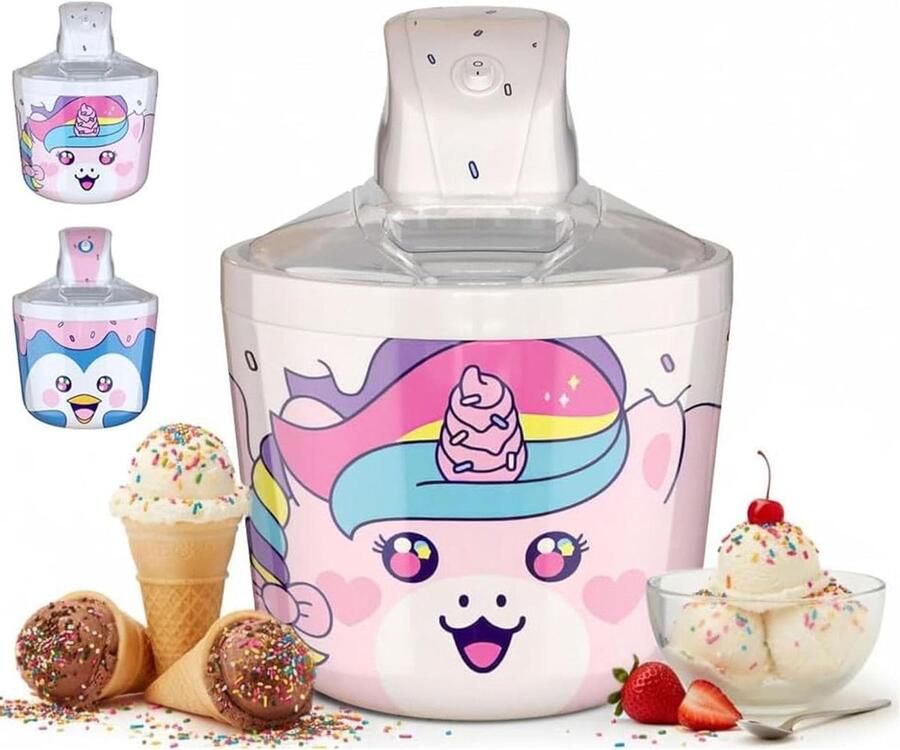 Eenhoorn Ijsmaker IJsmachine Roze Thuis IJs Maken Dubbel Geïsoleerde Vriezer 12 Kwarts Roze