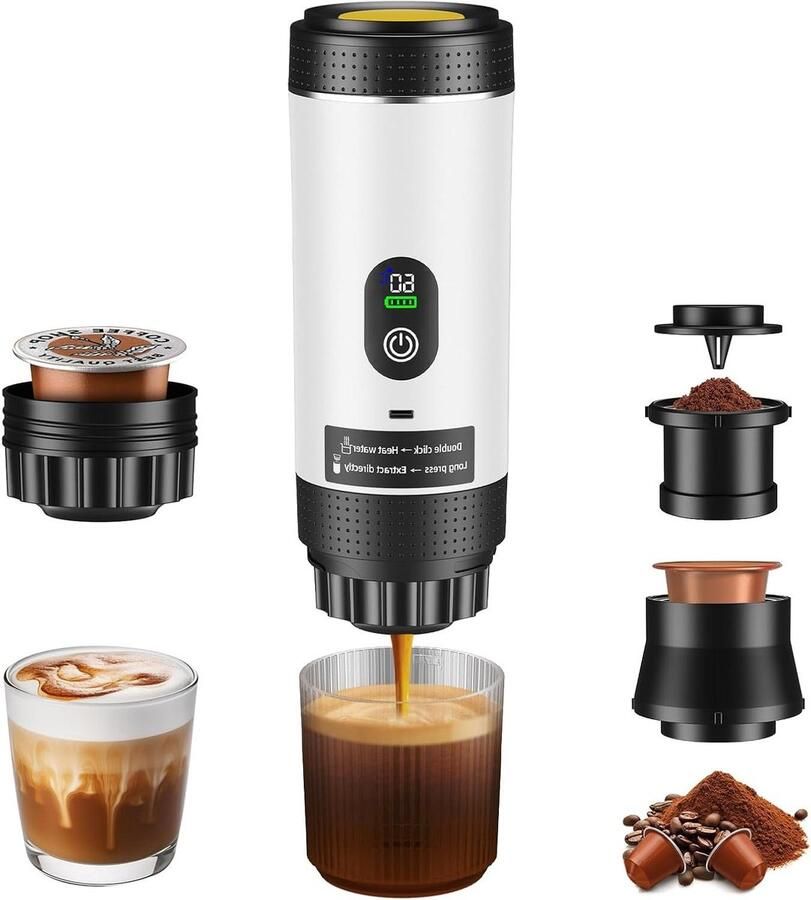 Koffiezetapparaat Espressomachine Snelle Koffie Compact Design Enkele Kop Zwart