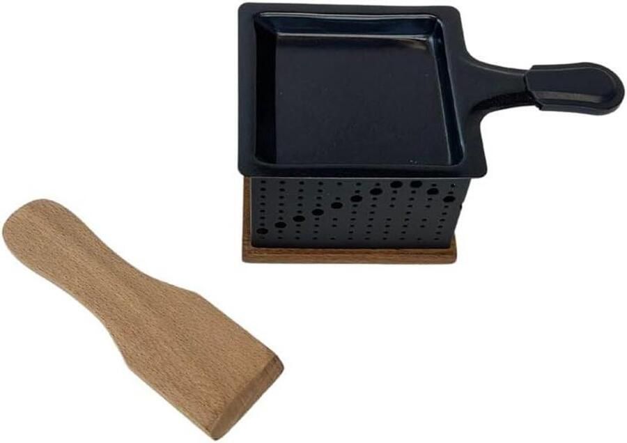 Eenpersoons Raclette Kaas Smelter Solo Dineren Met Kaarsen 16 x 9.4 cm Zwart Bruin