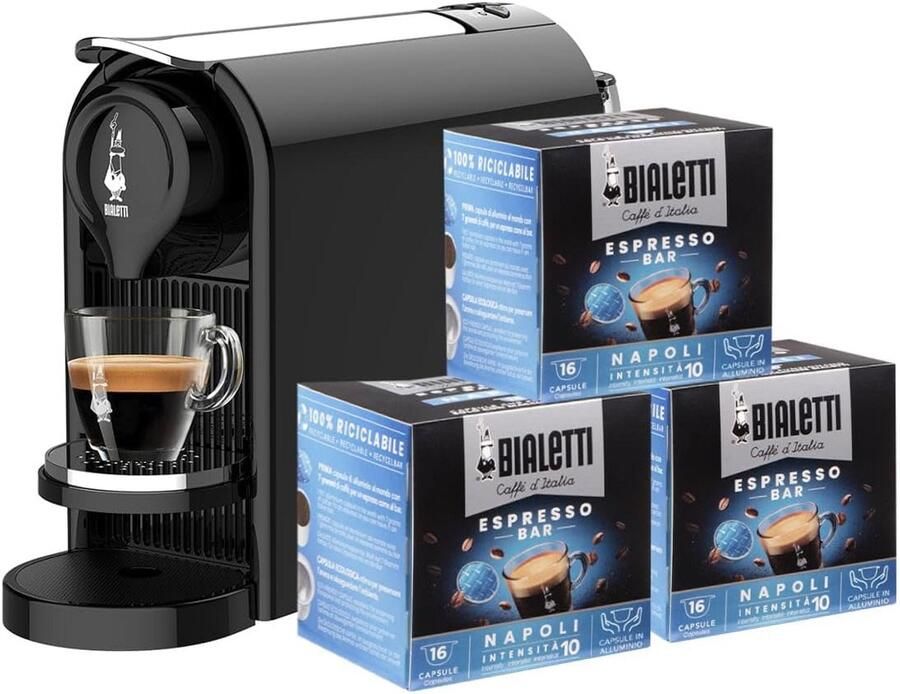 Eenvoudige Espressomachine voor Aluminium Capsules Inclusief 48 Koffiecapsules