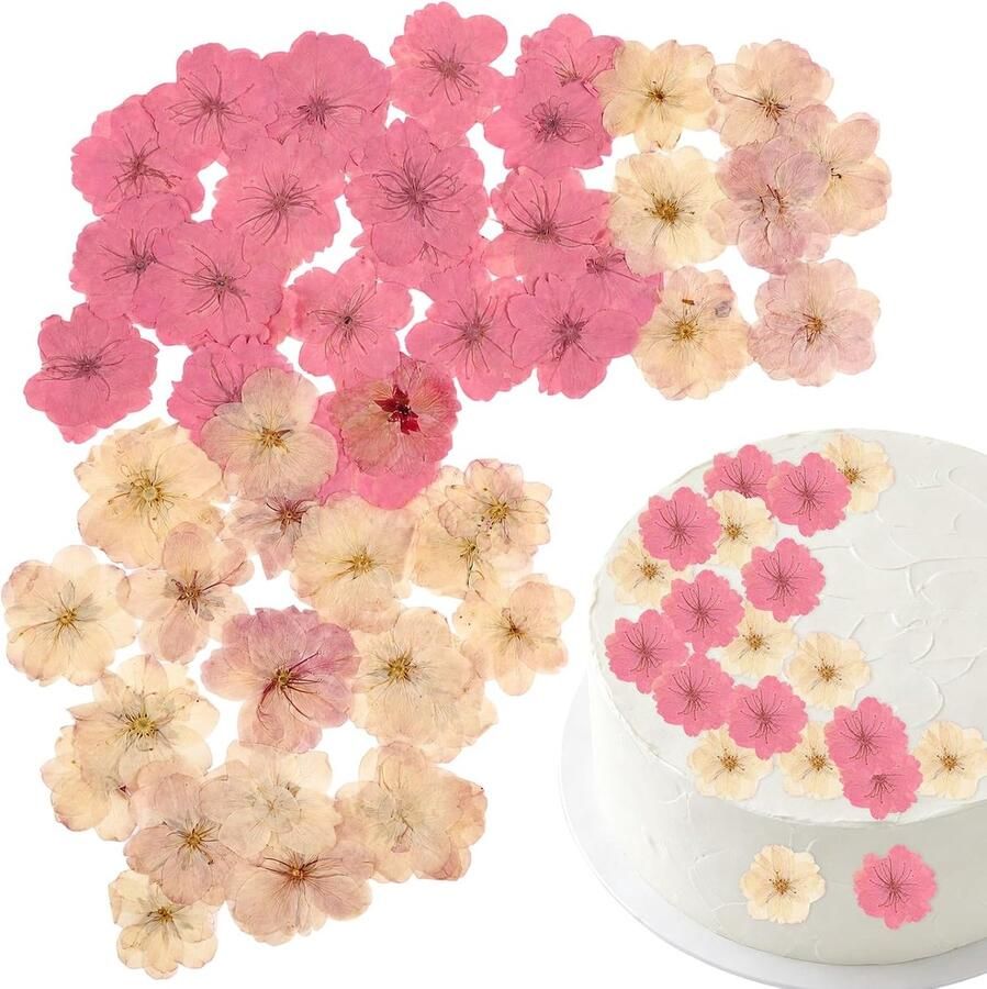 Eetbare bloemen taartdecoratie