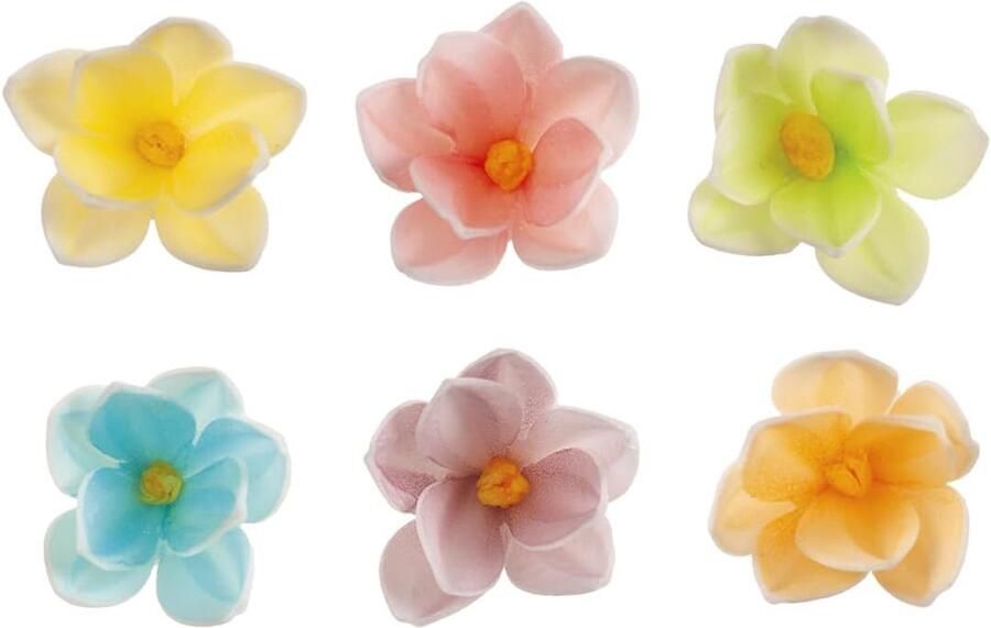 Eetbare bloemen voor taartdecoratie taart toppers van wafelpapier 3 5 cm 6 assorti kleuren – creatief set voor verjaardagstaarten cupcakes en desserts