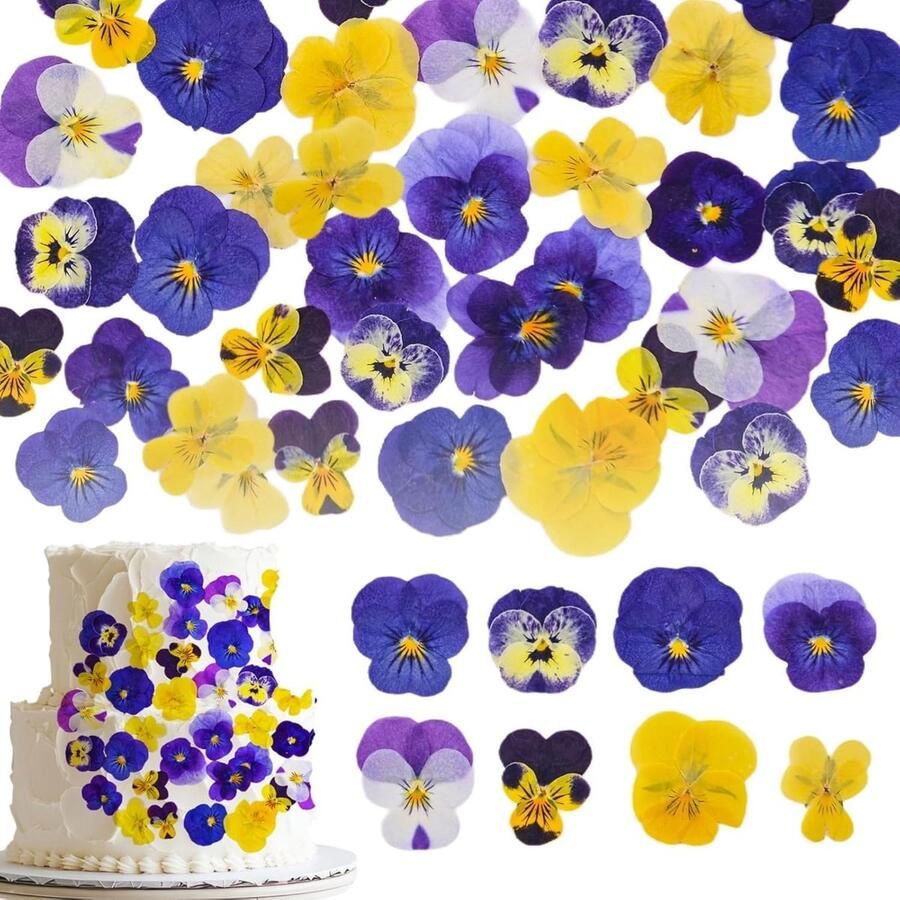 Eetbare cake cupcake mini-bloemen van papier 2D taartdecoratie bloemendecoratie geschikt voor een gelukkige verjaardag bruiloftsthema Valentijnsdag