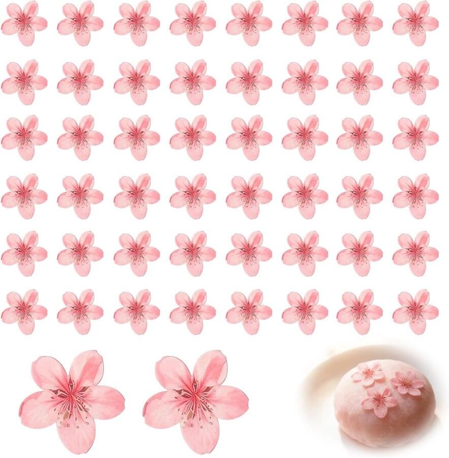 Eetbare kersenbloesems voor taart 3D Sakura verjaardagstaart roze eetbare bloemen voor cupcake bruiloft doopfeest taarttopper waspapier DIY