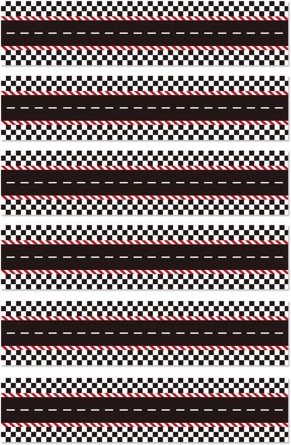 Eetbare Taartbanner met Racethema 28x6 2cm Eetbare Verjaardagstaartbannerdecoratie Creatieve Verjaardagsfeestdecoraties (Racebaanstijl)