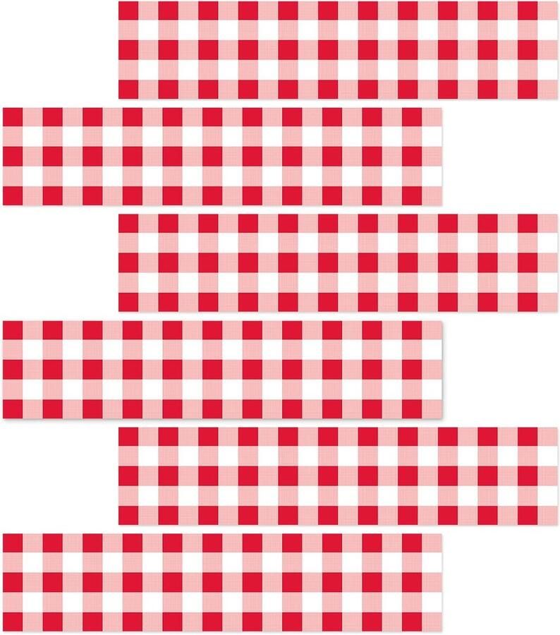 Eetbare Taartranden 28x6 2 cm Rode Gingham Zijdecoratie Voorgesneden Eetbare Rijstpapier Taartrand voor Feestjes