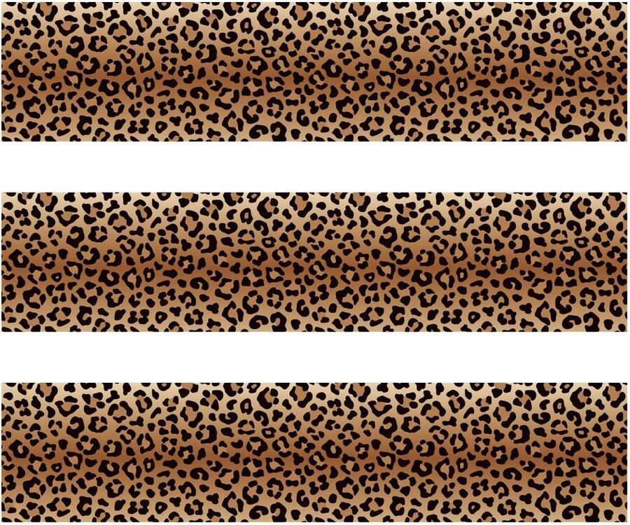 Eetbare Taartranden met Luipaardprint 28x6 2 cm Gemaakt van Kleefrijstpapier Eetbare Taartranden Luipaardprint voor een Verjaardag met Dierenthema voor Jongens en Meisjes