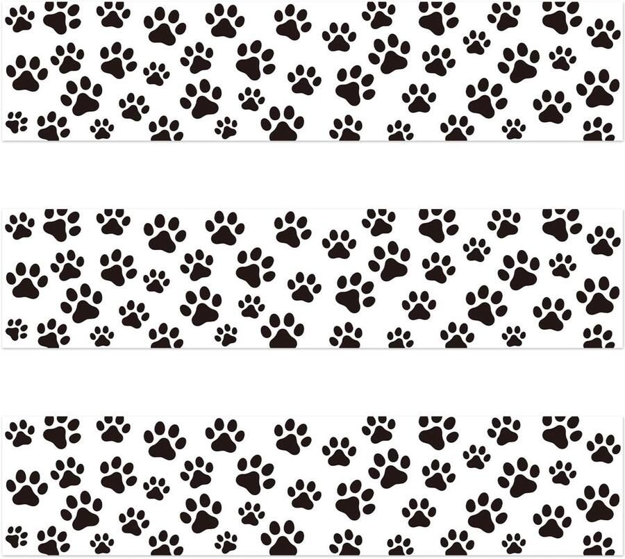 Eetbare Taartranden met Puppypootafdrukken 28x6 2cm Voorgesneden Decoraties van Kleefrijstpapier voor Hondenverjaardagstaarten Puppytraktaties en Desserts