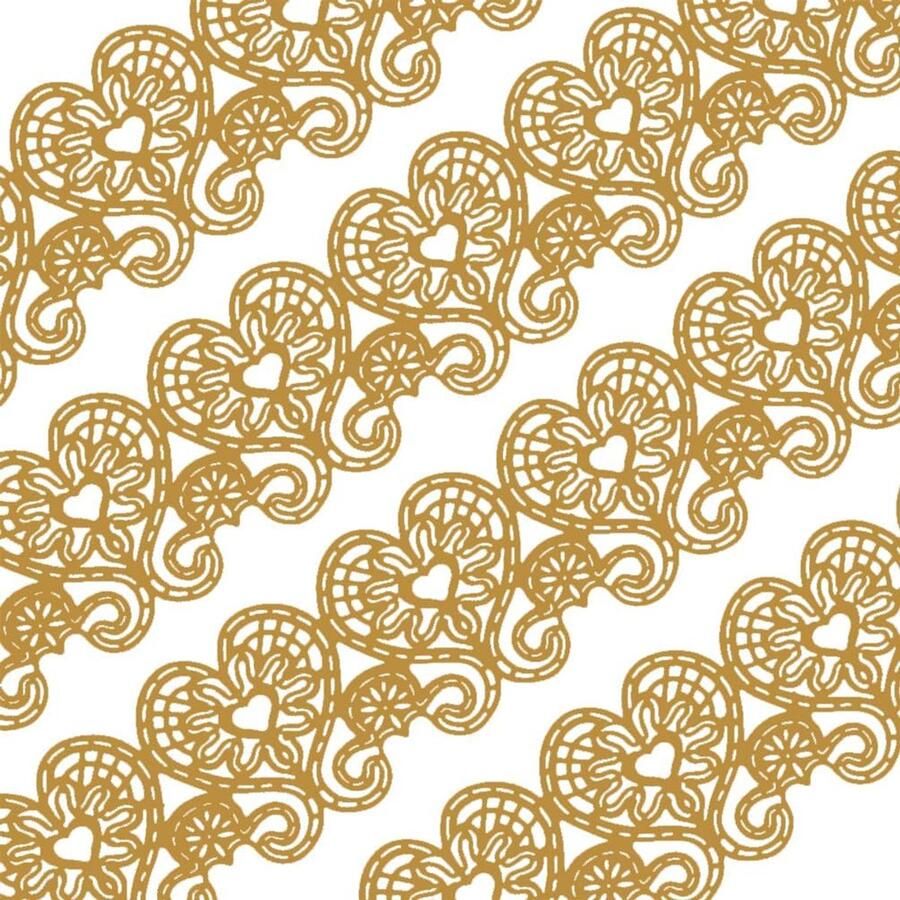 Eetbare taartset met gouden liefdeshart 14 inch