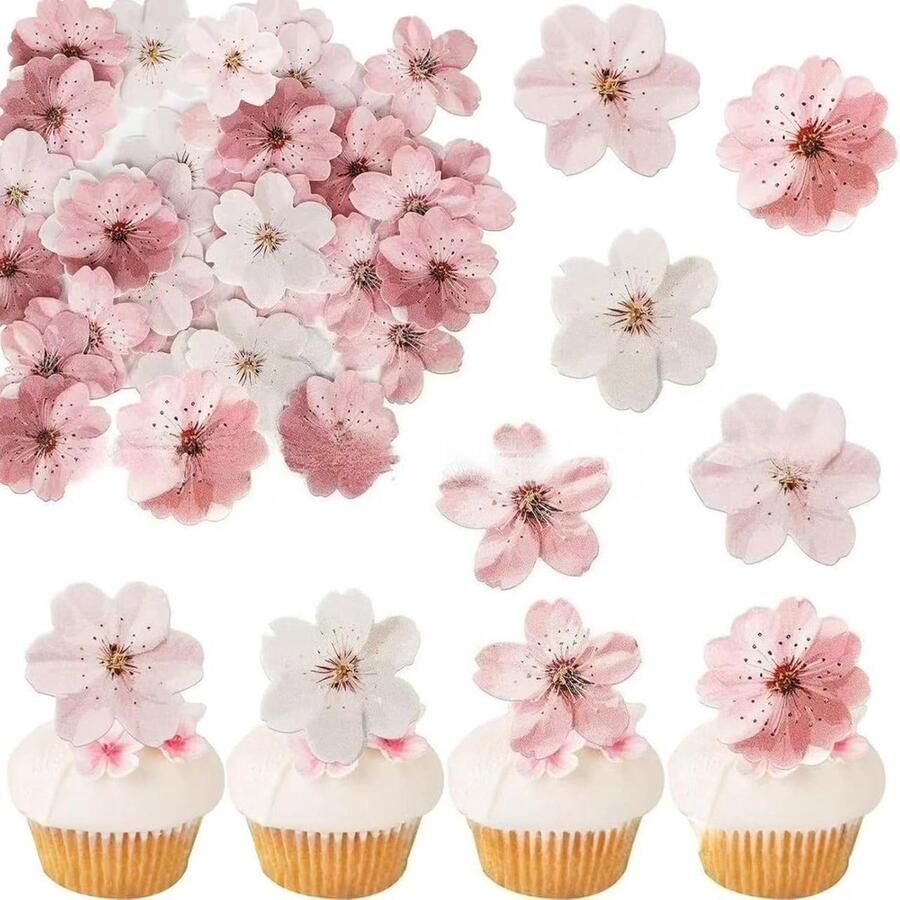 Eetbare toppers van rijstpapier bloemen cupcake geschikt voor een gelukkige verjaardag bruiloft Valentijnsdag