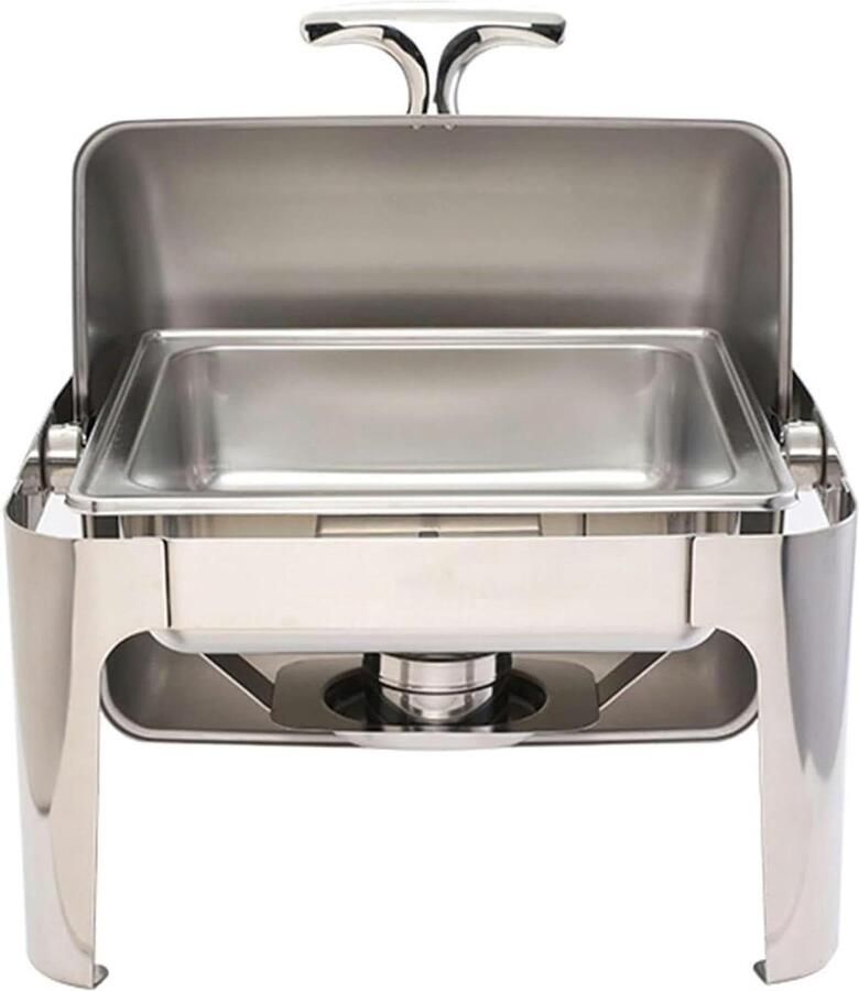 Eetkamerwarmer Warmhoudpan Buffet Eten Warm Houden Glazen Kijkdeksel Rond Zilver