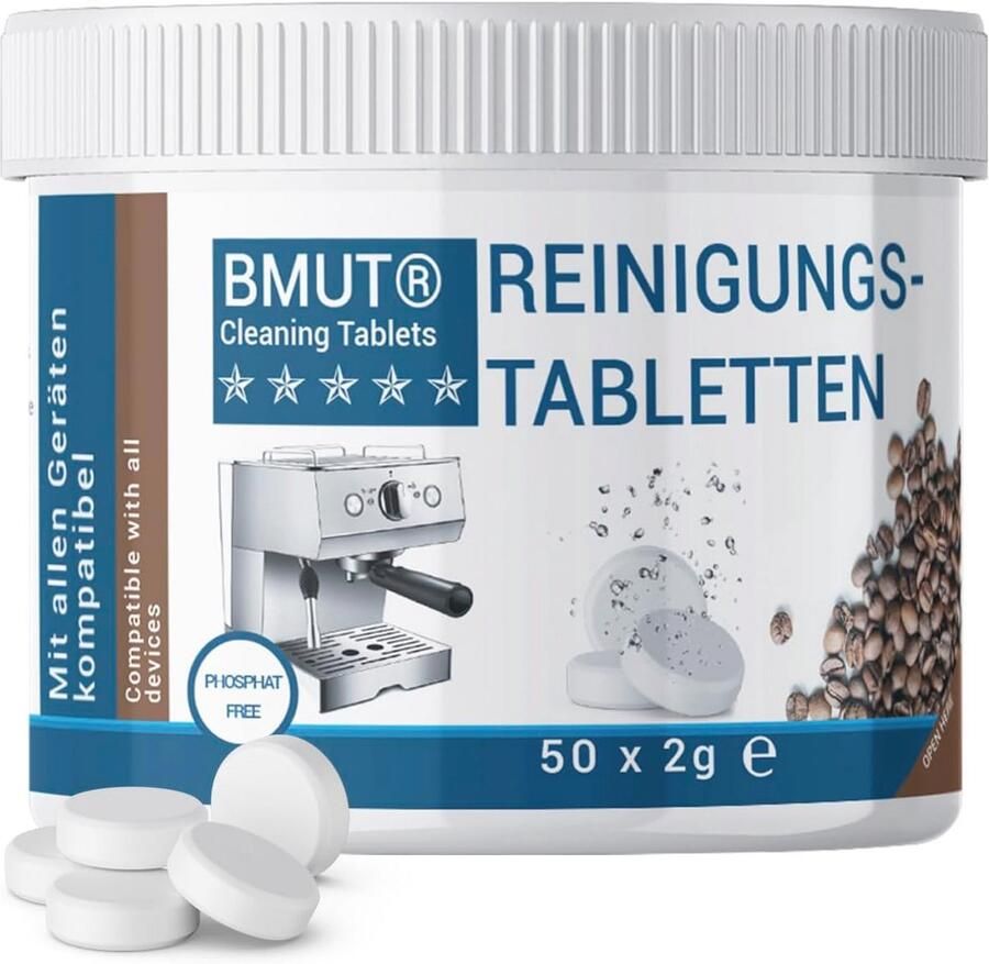 Effectieve reinigingstabletten voor volautomatische koffiemachines en koffiezetapparaten 50 x 2 g