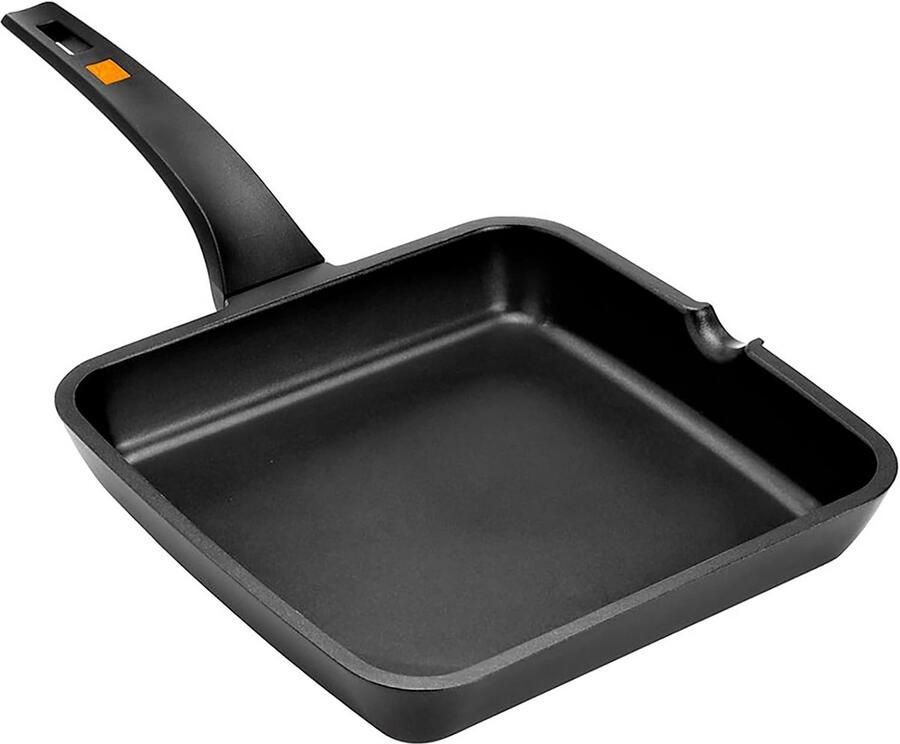 Vierkante Grillpan Koekenpan Gezond Grillen Geschikt voor Inductie 28 cm Zwart