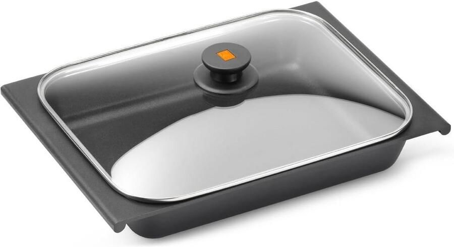 Efficiënte bakplaat met deksel 41 x 29 cm zwart