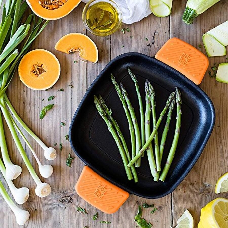 Efficiënte Grillpan Vierkante Gietijzeren Grill 24 cm