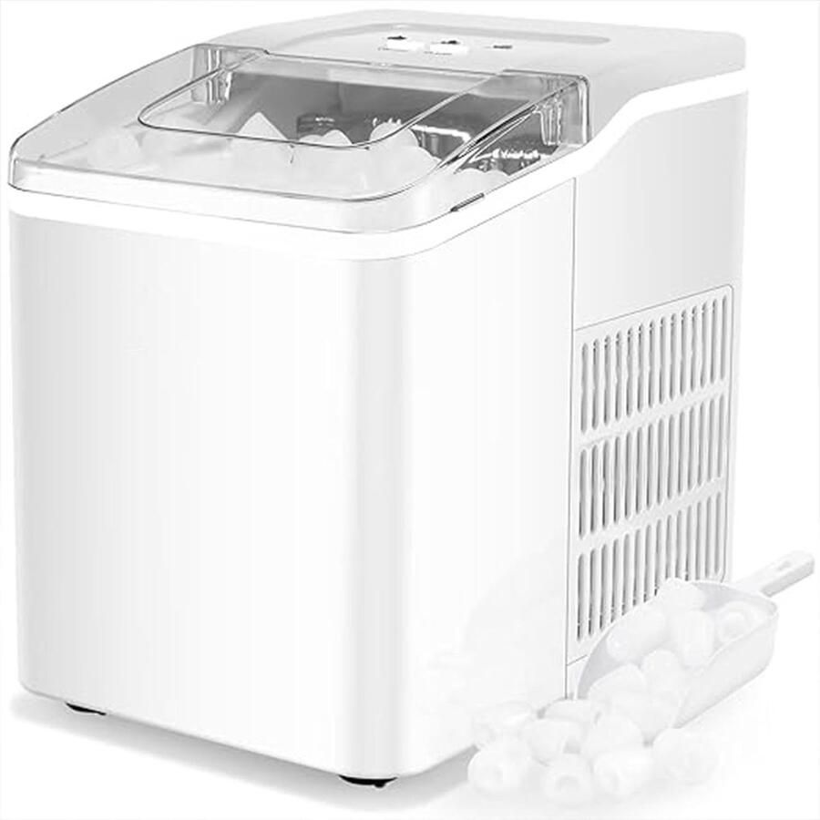 Efficiënte ijsmachine Snelle ijsmaker Feesten en thuis Zelfreinigende functie 12 kg per dag Zilver
