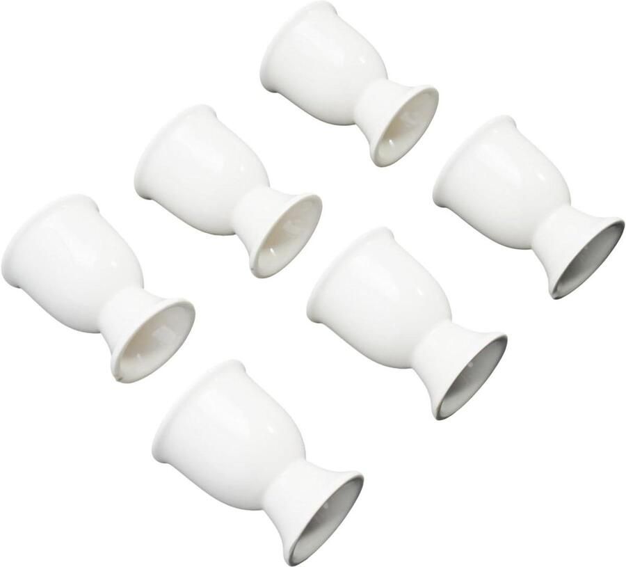 Egg Cups Set of 6 White Egg Holders Egg Stand Ceramic Breakfast Boiled Eggs Novelty Egg Cup Holder