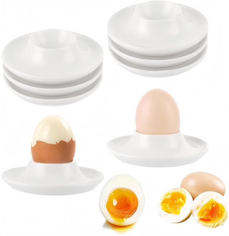 Ei Houder Set Eierhouders Ontbijt Serveren Stabiele Voet 188 x 97 x 29 cm Wit