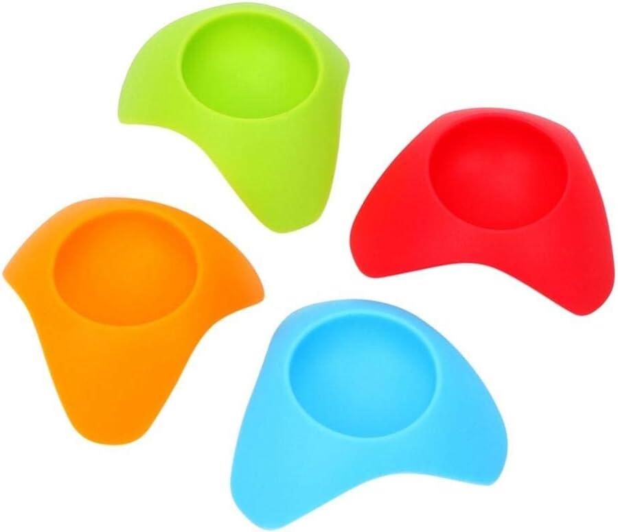 Ei Houder Siliconen Cups Ontbijt Serveren Vaatwasserbestendig 50x50x50 mm Rood