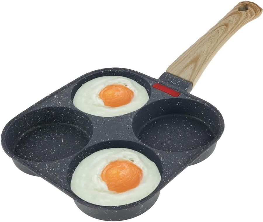 Ei Koekenpan Omelet Pan Ontbijt Bakken 4 Gaten 185 cm Zwart