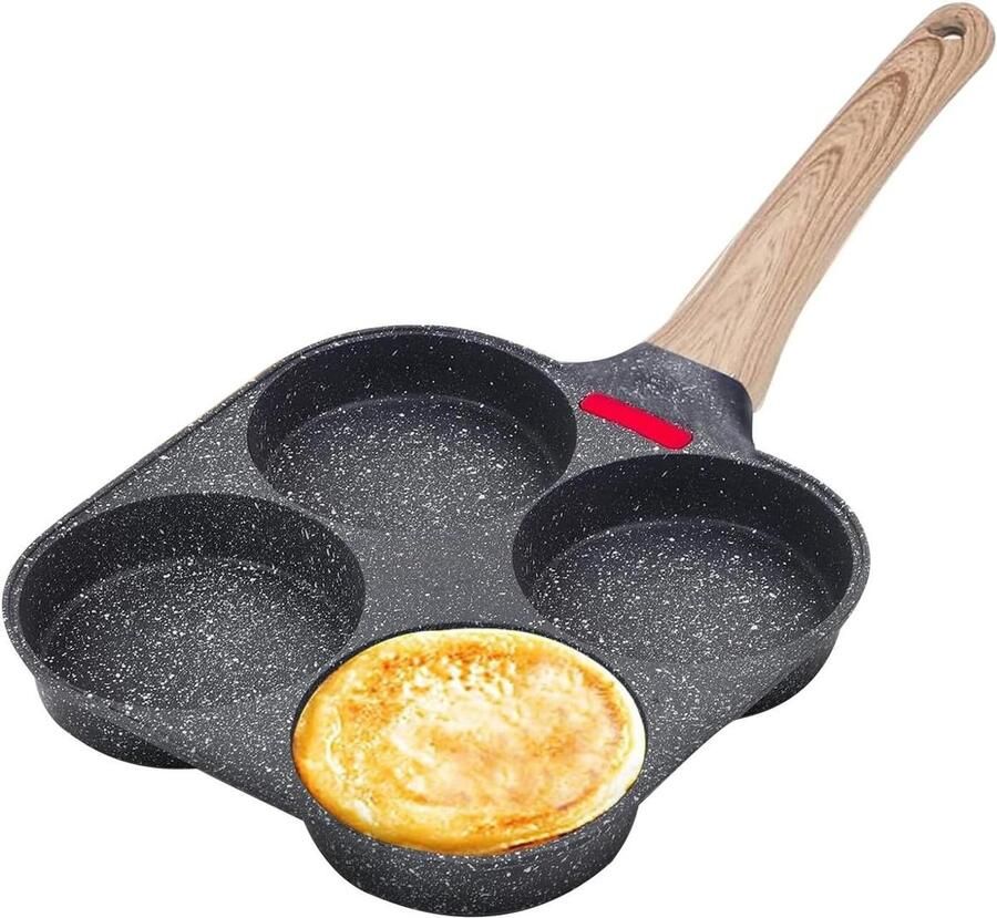 Ei Koekenpan Omelet Pan Ontbijt Bereiden Gelijkmatige Verwarming 18x38cm Zwart
