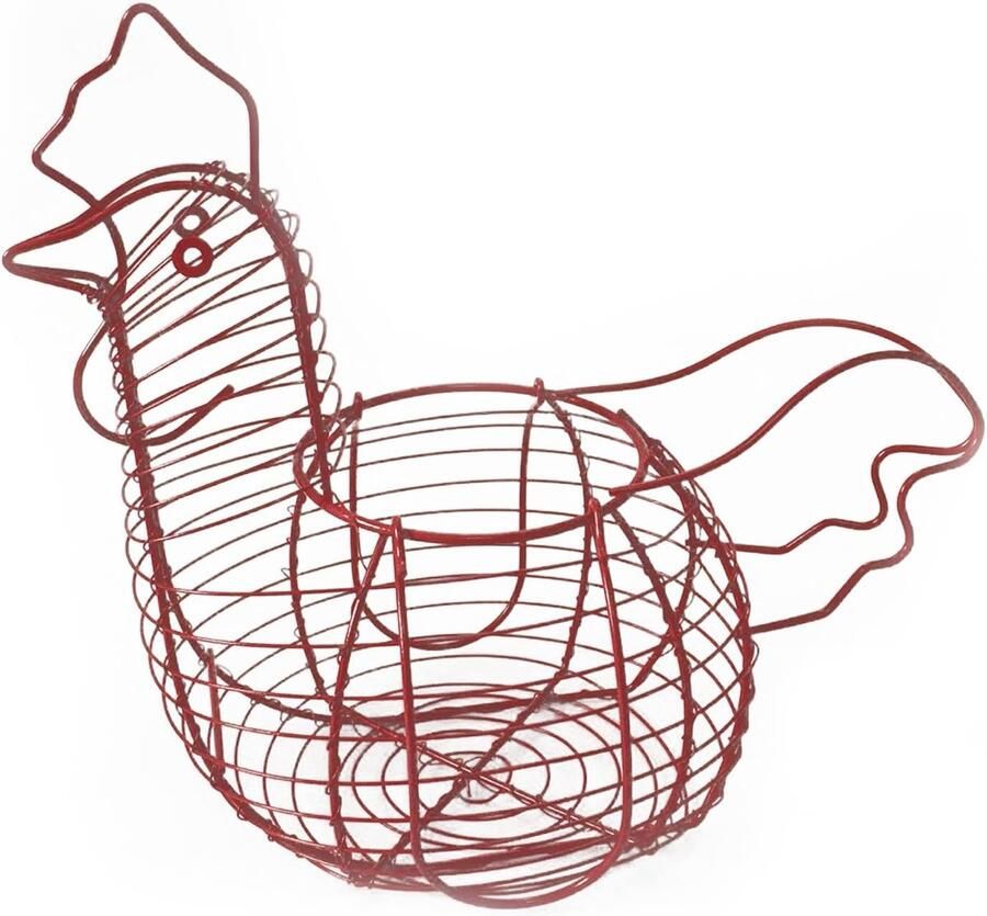 Ei Mand Kip Houder Keuken Decoratie Uniek Kip Ontwerp 30 x 25 x 26 cm Rood