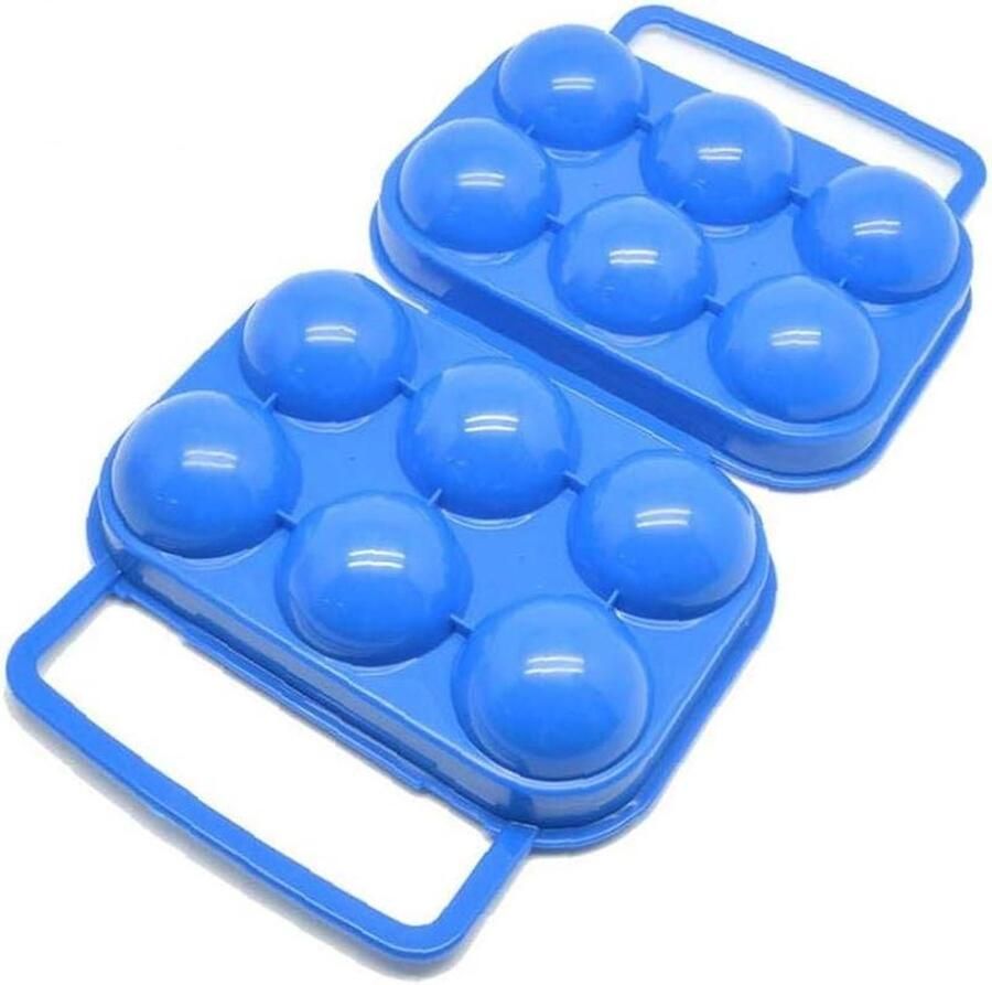Ei Opbergdoos Eierhouder Container Keuken Organisatie Draagbaar Vouwontwerp 6 Eieren Blauw