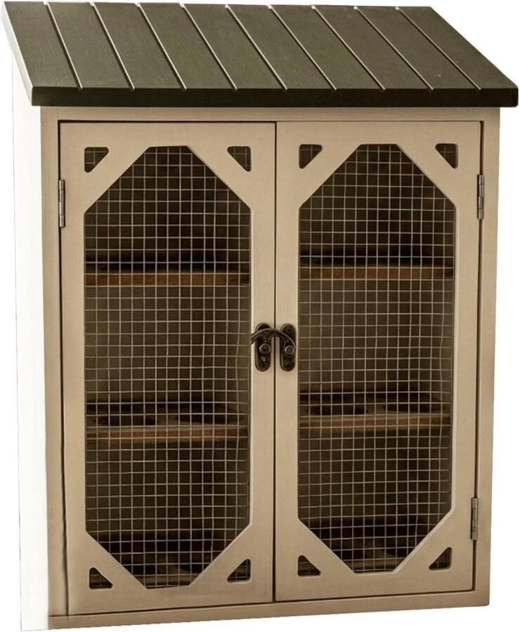 Eierhouder Houten Kist Keuken Organiseren Draadgaas Venster 35 cm Rustiek