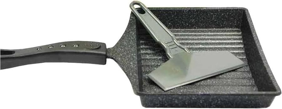 Ei Roll Pan Omelet Pan Ontbijt Maken Inclusief Spatel 5 x 32 x 23 cm Zwart