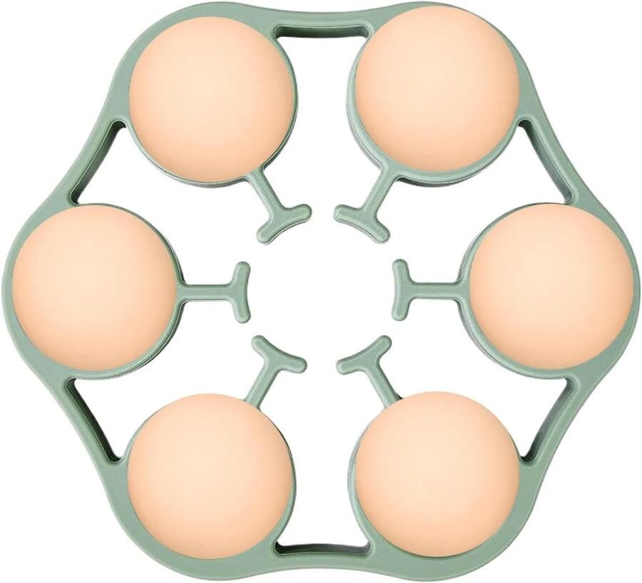 Ei Stoomrek Siliconen Houder Gezond Koken Hittebestendig Materiaal 15.7 cm Doorsnede Groen