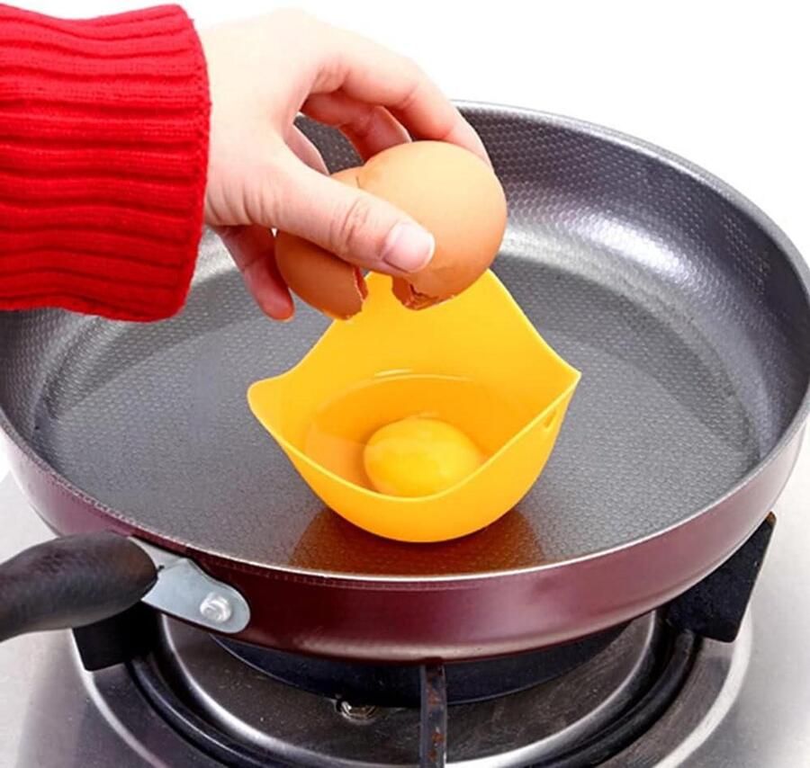 Ei Stroper Siliconen Poach Pods Bakken Cup Ontbijt Maken Ontwerp Onderste Tuimelaar 6.5 x 9 cm