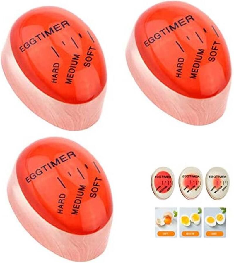Ei Timers Set van 4 Warmtegevoelige Kleurveranderende Kookhulp voor Zachte Medium en Hard Gekookte Eieren