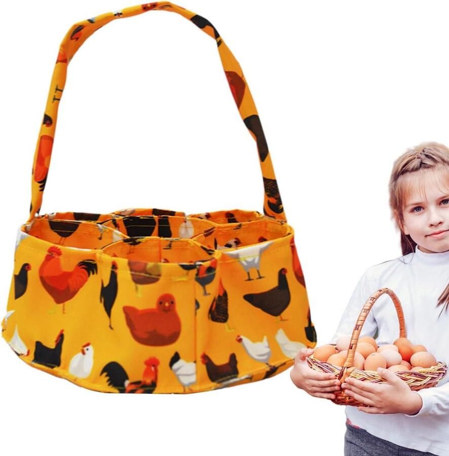Ei Verzamelmand Eierhouder Keuken Eieren Opslaan 7 Aparte Vakken 20 x 20 x 20 cm Beige